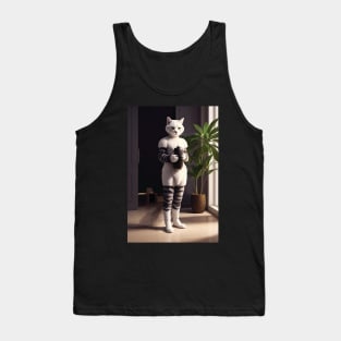 Intriguing portrait of Madame Chat in light and dark Tank Top